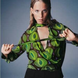 Zara Printed Blouse M